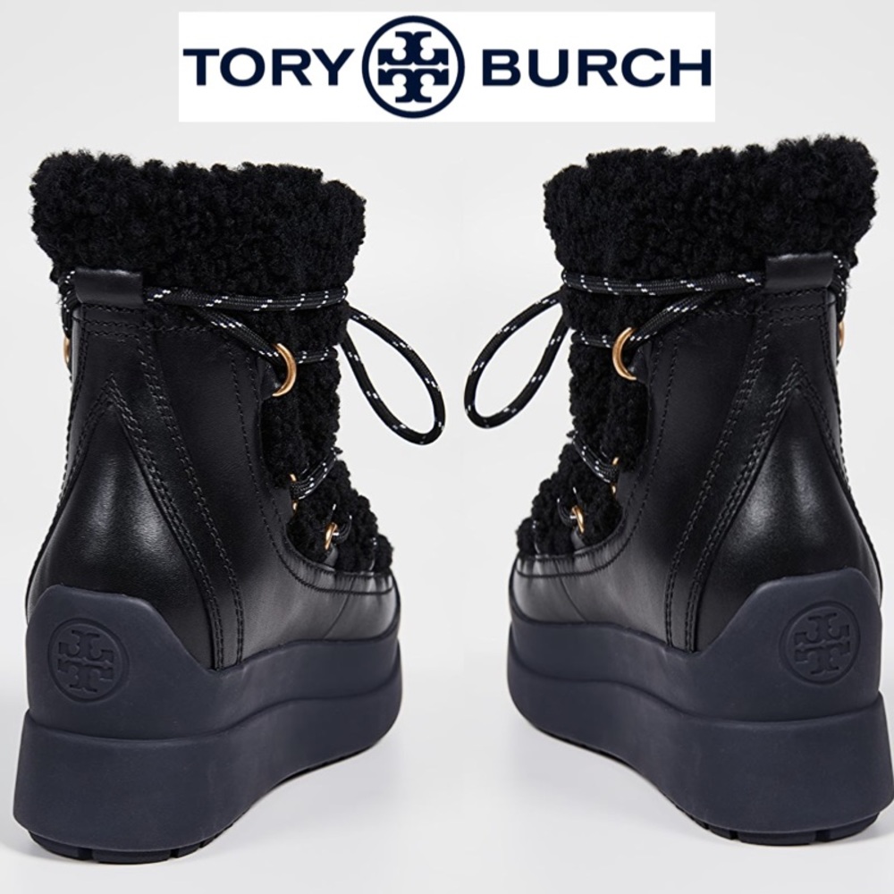 Very Rare Tory Burch Courtney Shearling Leather - Picture 2 of 11
